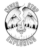 Never Stop Exploring decal - Woods & Waves - 1