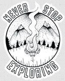 Never Stop Exploring decal - Woods & Waves - 2